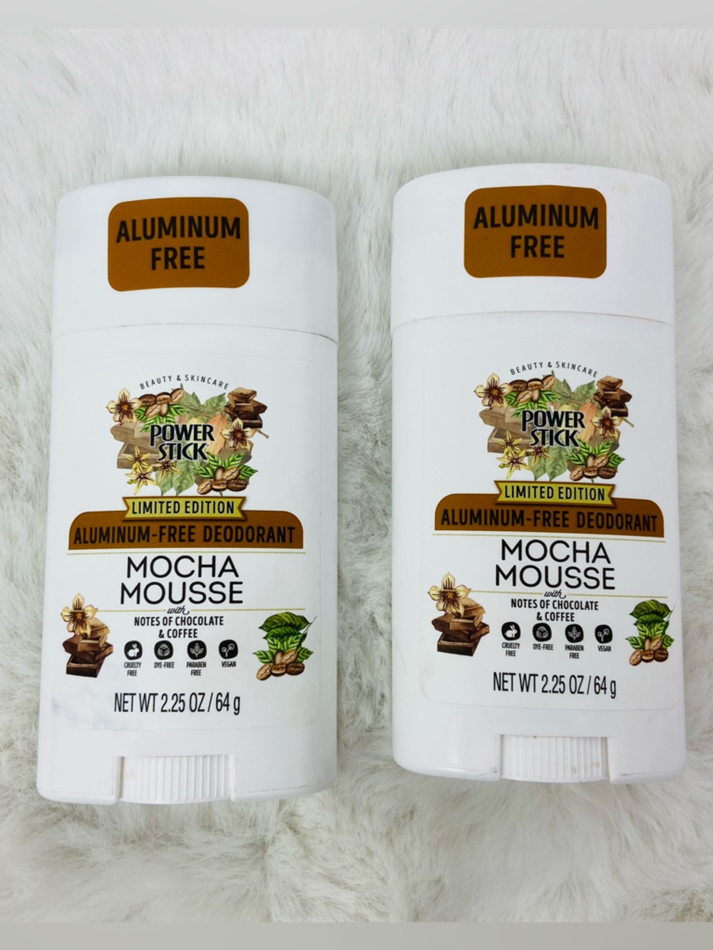 New two pack Power Stick Mocha Mousse Aluminum-Free Deodorant (Limited Edition)
